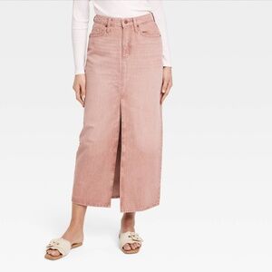 Universal Thread Denim Maxi Skirt Clay Pink